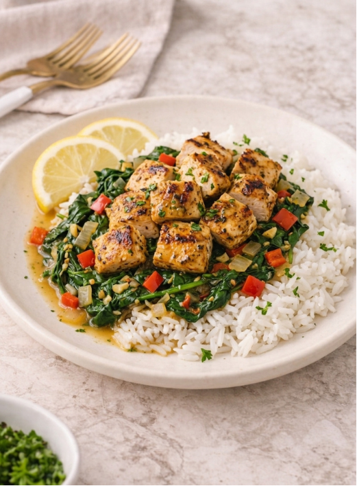 Grilled Chicken & Spinach Stew- Pop up