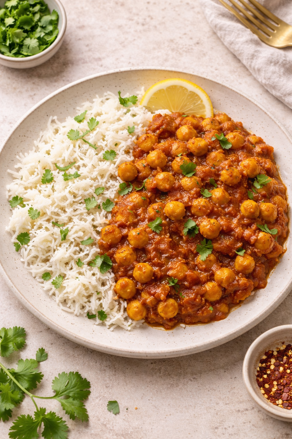 Curry Chickpeas and Rice